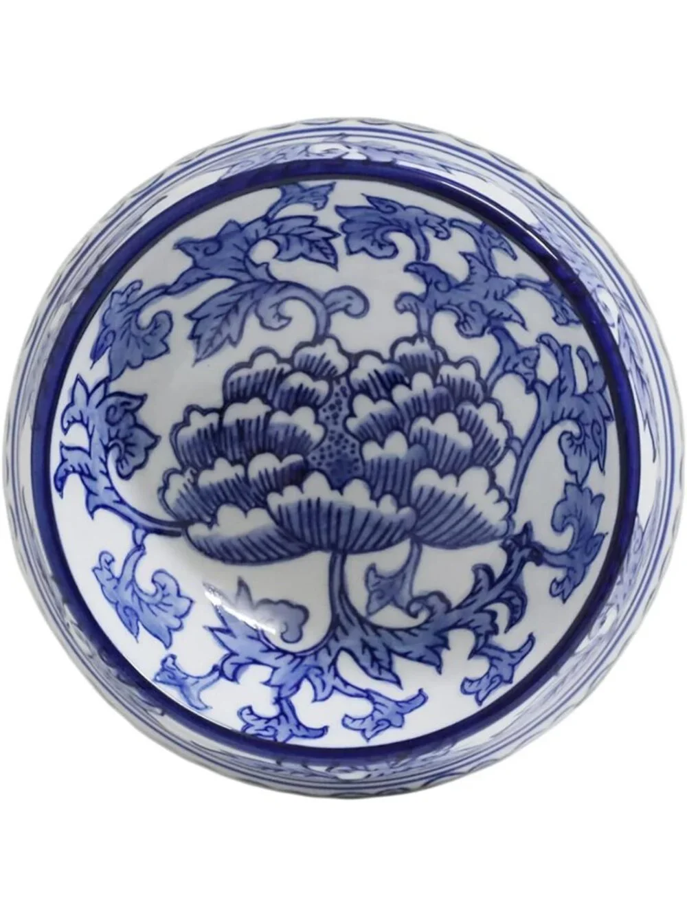 Hand-Painted Ceramic Dog Bowl - Blue & White Chinoiserie Pet Dish, 11oz Floral